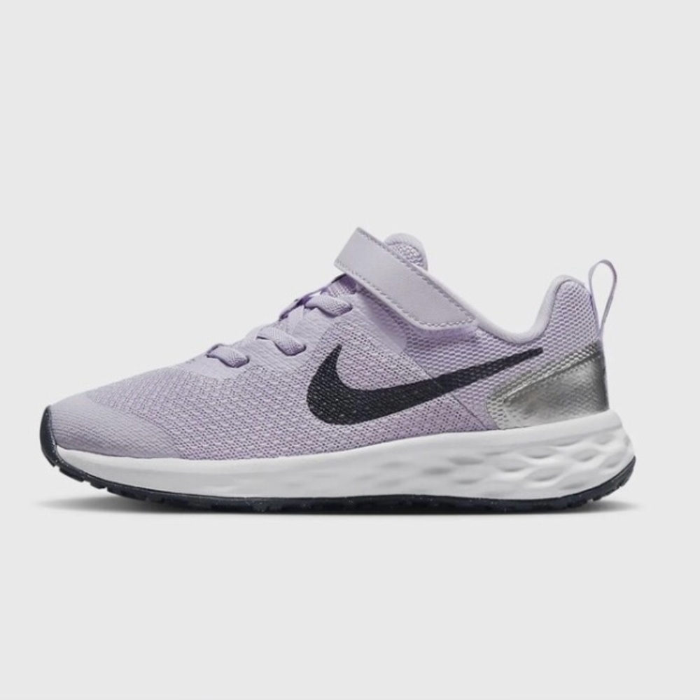 Nike Girls Running Sneakers Size 12C Gray Black Purple Athletic Shoes